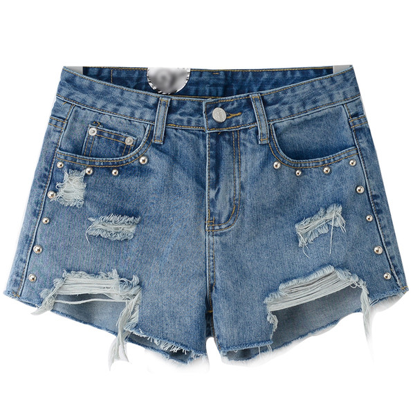 Страхотни дънкови дамски панталони с ресни и мъниста по джобовете