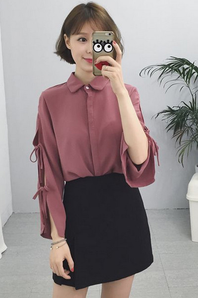 Κομψό κυρίες σακάκι με μανίκια σχισμή και συνδέσεις - 3 χρώματα