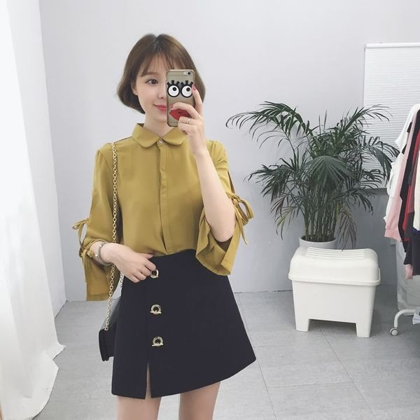 Κομψό κυρίες σακάκι με μανίκια σχισμή και συνδέσεις - 3 χρώματα