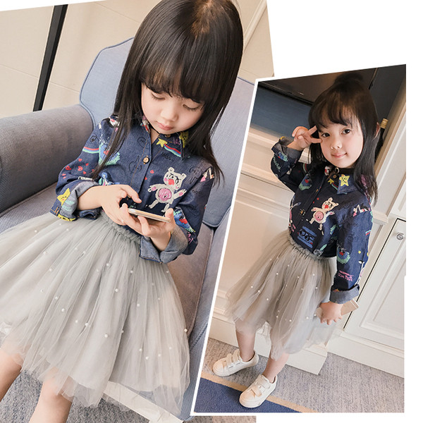 Много интересна детска момичешка шарена ризка с дълги ръкавчета