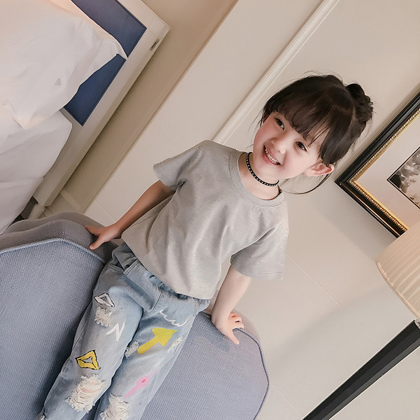 Ежедневна момичешка блузка с къс ръкав в различни цветове