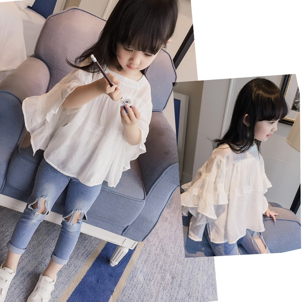 Страхотна блузка за момиче с широки ръкави идеална за горещите летни дни