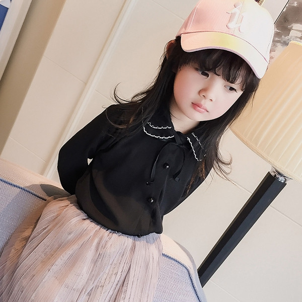 Изключително стилна и много нежна ризка за момиченце с дълъг ръкав