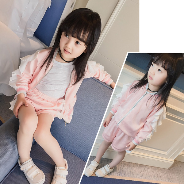 Παιδικό σετ για κορίτσια - σορτς και μπλούζα με μακρύ μανίκι 