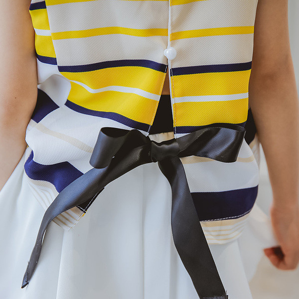 Παιδικό σετ άνοιξης / καλοκαιριού από δύο κομμάτια - φούστα και φανέλα σε απαλά χρώματα