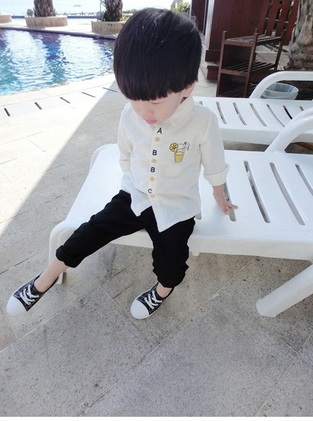 Παδικό βαμβακερό πουκάμισο για  σε δύο διαφορετικά χρώματα