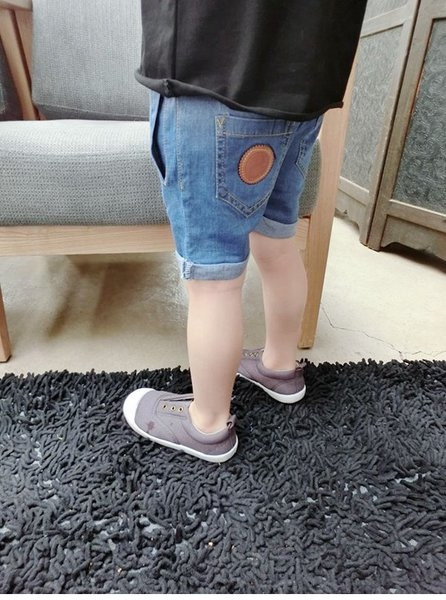 Ластични къси дънкови панталони с връзки