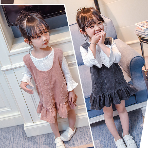 Άνοιξη και το φθινόπωρο φόρεμα για κορίτσια κοτλέ