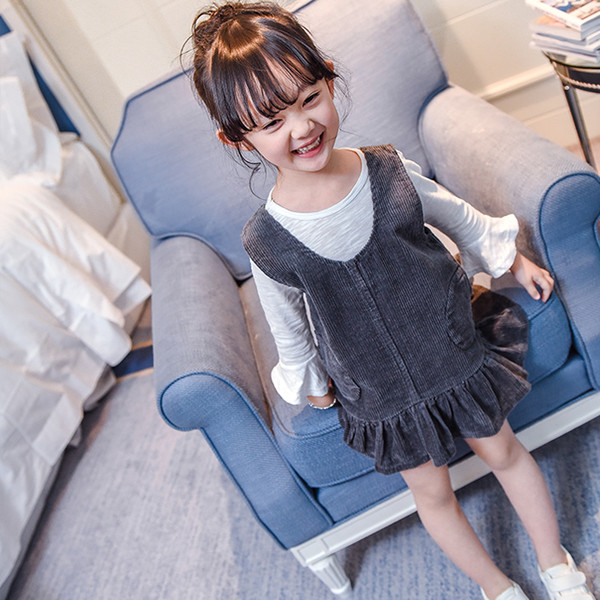 Άνοιξη και το φθινόπωρο φόρεμα για κορίτσια κοτλέ