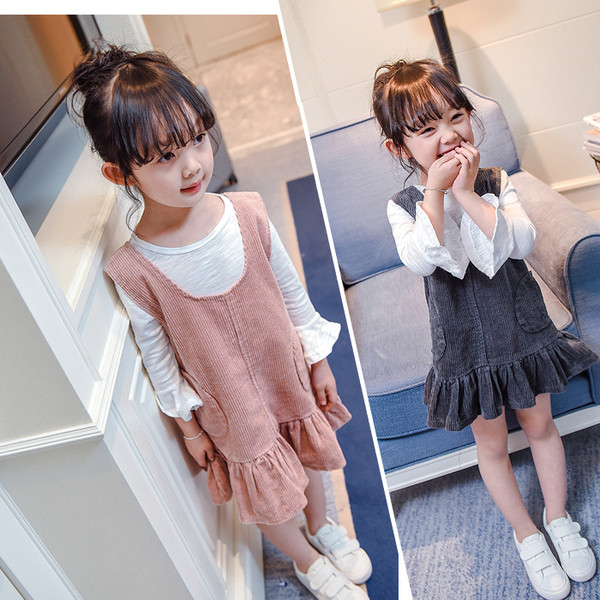 Άνοιξη και το φθινόπωρο φόρεμα για κορίτσια κοτλέ