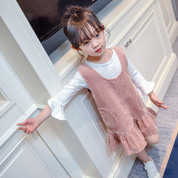 Άνοιξη και το φθινόπωρο φόρεμα για κορίτσια κοτλέ