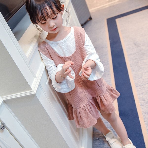 Άνοιξη και το φθινόπωρο φόρεμα για κορίτσια κοτλέ