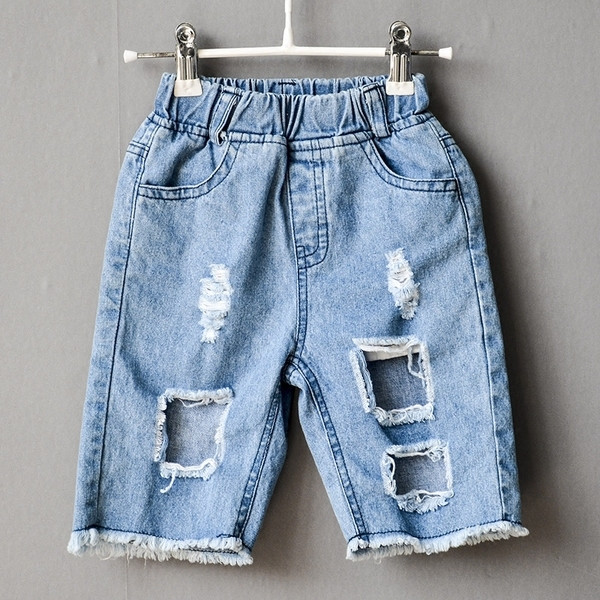 Страхотни момчешки къси дънкови панталони с дупки