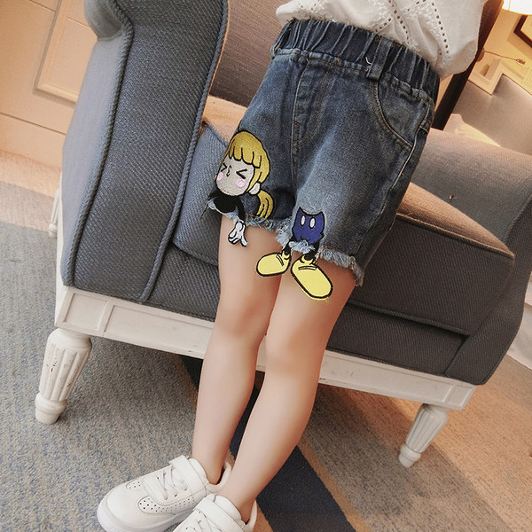 Много красиви момичешки къси дънкови панталони с уникална бродерия