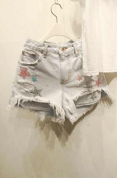 παντελόνι τζιν Σύντομη κυρίες με αστέρια περιθώριο