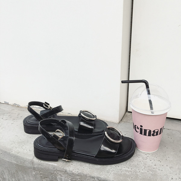 σανδάλια Μαύρο γυναικών σε στυλ ρετρό