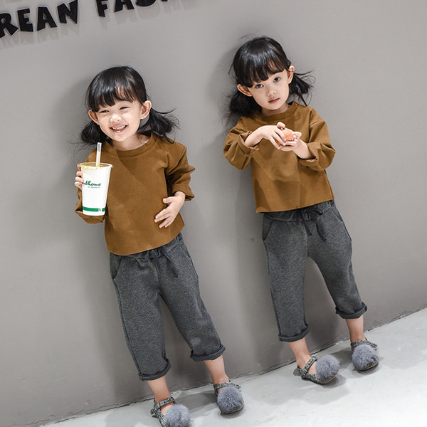 Παιδικό σετ 2 τεμαχίων για μπλούζα και μακρύ παντελόνι για κορίτσια