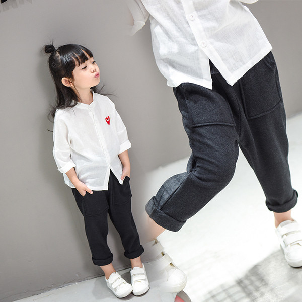 Детски панталони тип шалвари с големи джобове за момичета в няколко цвята