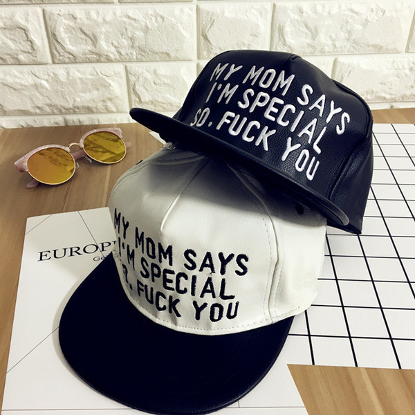 Casual κυρίες καπέλο faux δέρμα με μια ενδιαφέρουσα επιγραφή σε 2 χρώματα