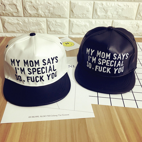 Casual κυρίες καπέλο faux δέρμα με μια ενδιαφέρουσα επιγραφή σε 2 χρώματα