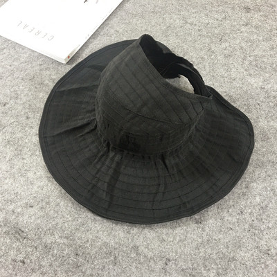 Μια ενδιαφέρουσα καπέλο μοντέλο στην παραλία με ανοιχτό πίσω