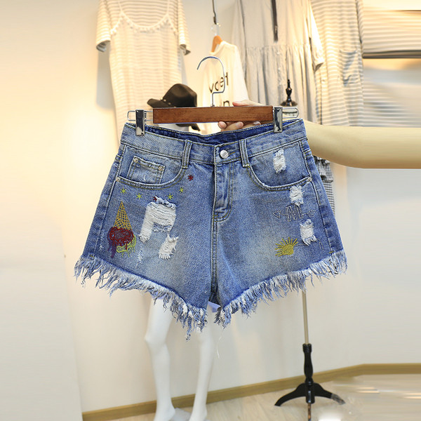 παντελόνι τζιν Σύντομη κυρίες με βλεφαρίδες