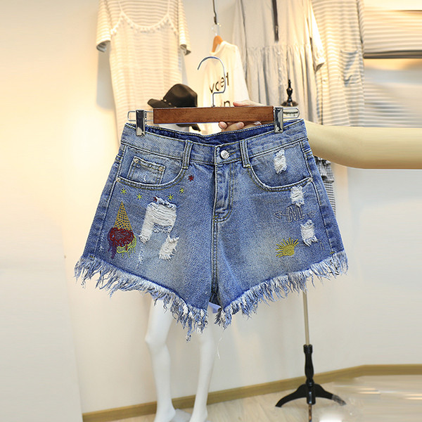 παντελόνι τζιν Σύντομη κυρίες με βλεφαρίδες