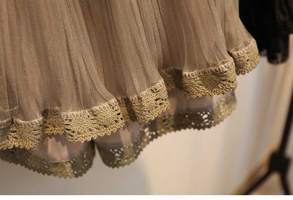 Ελαστική κυρίες δαντέλα φούστα σε δύο χρώματα