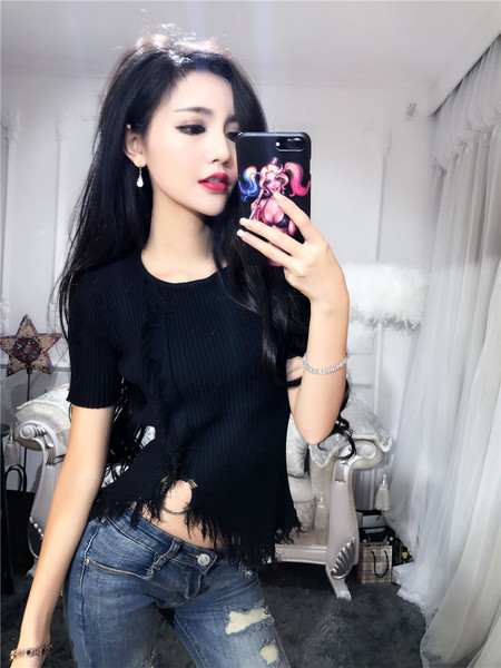 πουκάμισο γοητευτική κυρία με κοντά μανίκια και κατακερματισμένη μοτίβα