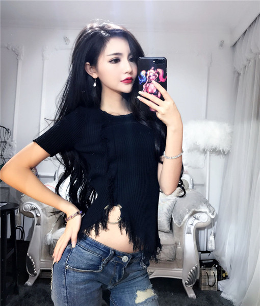 πουκάμισο γοητευτική κυρία με κοντά μανίκια και κατακερματισμένη μοτίβα