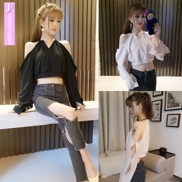 μπλούζα σπουδαίο άθλημα-κομψές κυρίες με μακριά φαρδιά μανίκια και V λαιμόκοψη