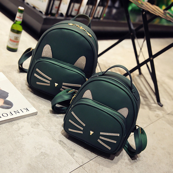 Много интересна дамска раница с апликация на коте в много и различни цветове