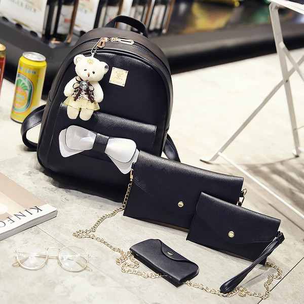 Много стилна дамска раница с панделка