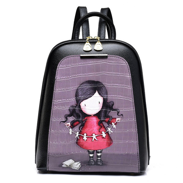 Кожена дамска раница в различни цветове с интересни апликации