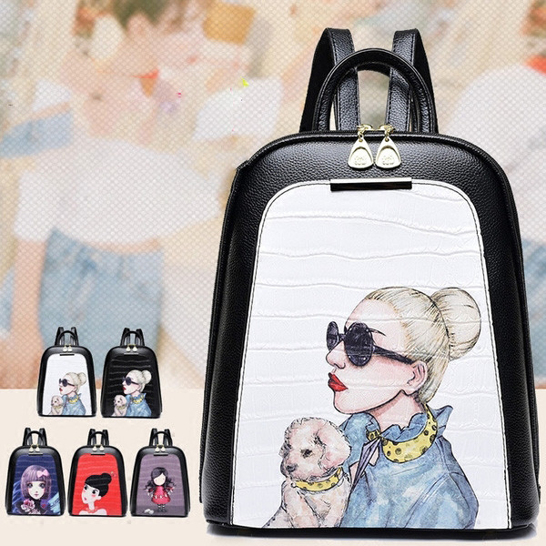 Кожена дамска раница в различни цветове с интересни апликации