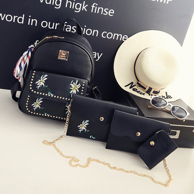 Πολύ μοντέρνο και κομψό γυναικείο σακίδιο με κεντήματα  άνθη