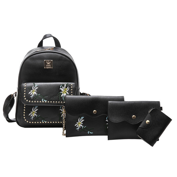 Πολύ μοντέρνο και κομψό γυναικείο σακίδιο με κεντήματα  άνθη