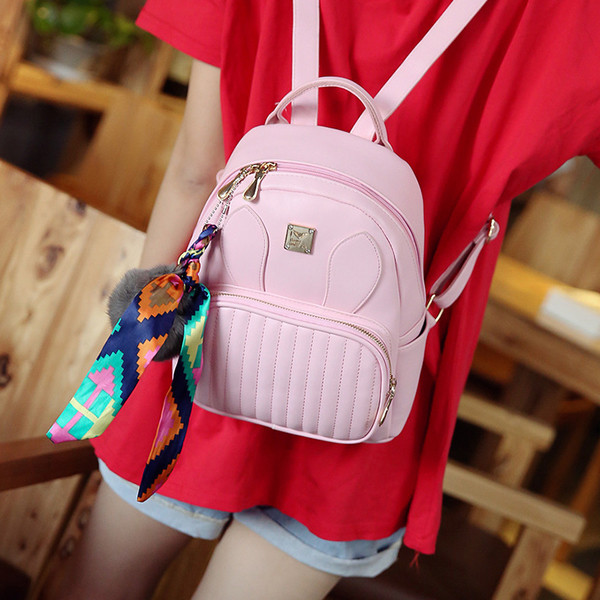 Уникална дамска раница със имитация заешки ушички