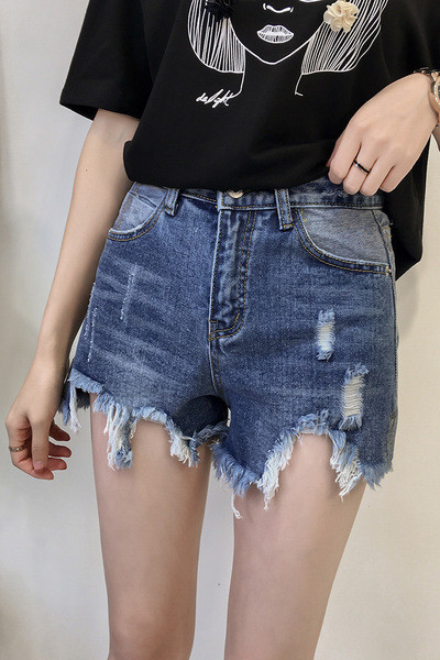 Σύγχρονη κυρίες σύντομο παντελόνι τζιν με τα πόδια razrafani