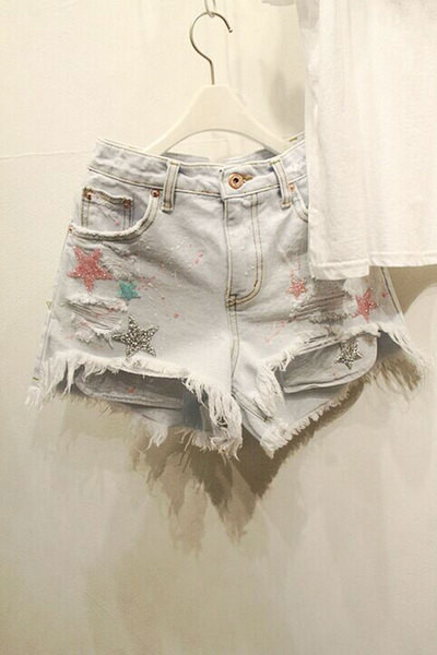 Μεγάλη κυρίες τζιν σορτς με αστερίσκους