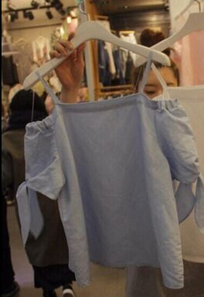 Καθημερινά Κυρίες Μπλούζα με τιράντες και ένα ώμο σε δύο χρώματα