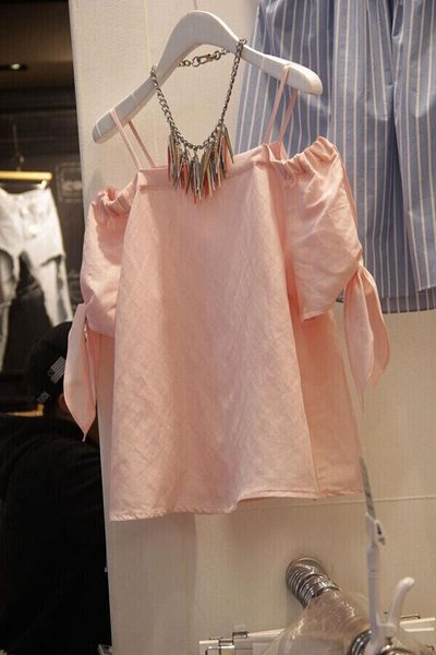 Καθημερινά Κυρίες Μπλούζα με τιράντες και ένα ώμο σε δύο χρώματα