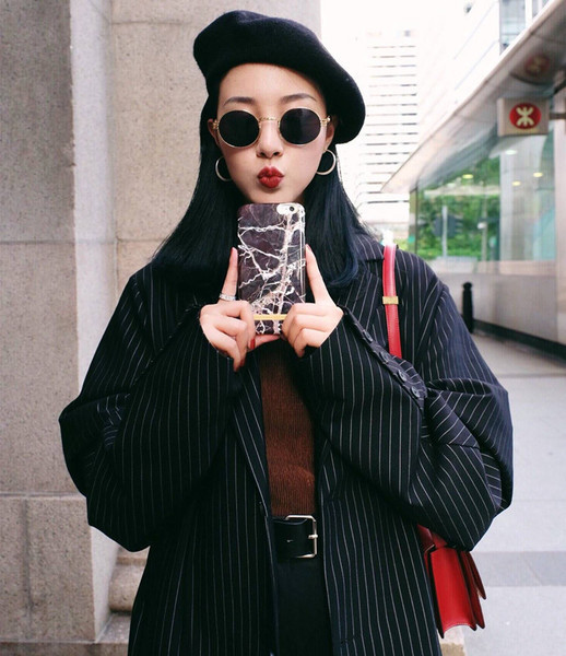 Ρετρό ηλιακό κυρίες γυαλιά με φακούς γύρο