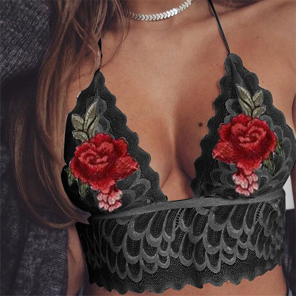 Εξαιρετικά απαλή κυρίες δαντέλα σουτιέν με δαντέλα κέντημα σε δύο χρώματα