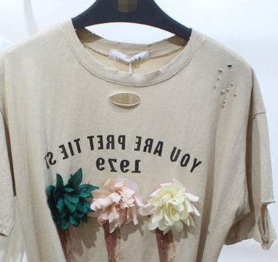 Καθημερινά κυρίες πουκάμισο με κοντά μανίκια και σκισμένα μοτίβα