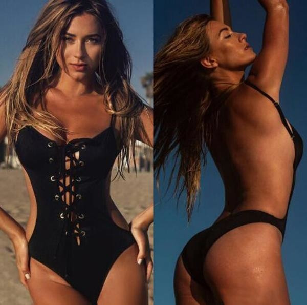 Μεγάλη κυρίες όλα σε ένα μαγιό με γυμνή πλάτη