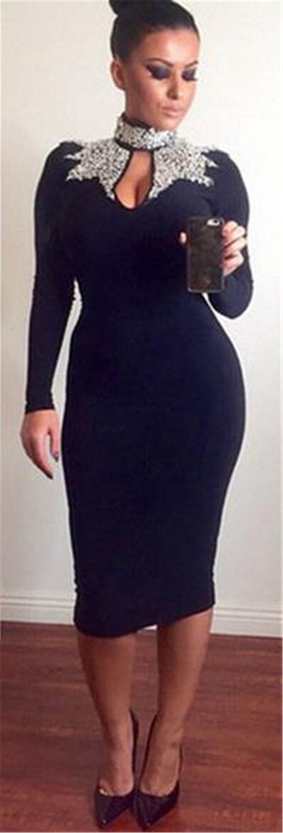 Μοναδικό βράδυ κυρίες φόρεμα σε navy μπλε