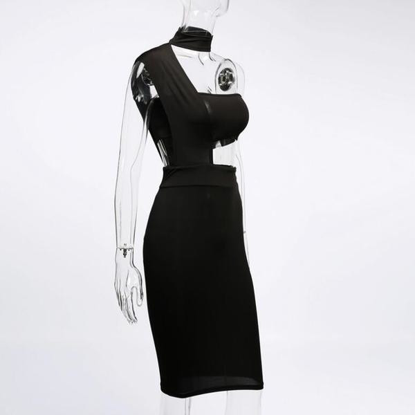 Εξαιρετικά κομψό βράδυ κυρίες μαύρο φόρεμα