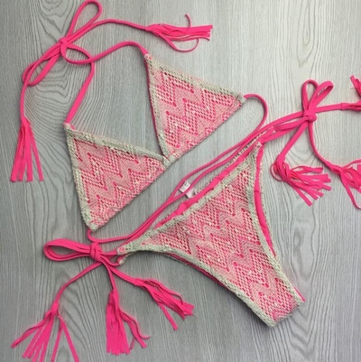 Hit του Summer 2017 πλεκτό μαγιό των γυναικών σε έντονα χρώματα