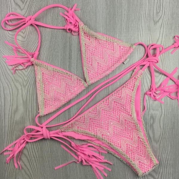 Hit του Summer 2017 πλεκτό μαγιό των γυναικών σε έντονα χρώματα